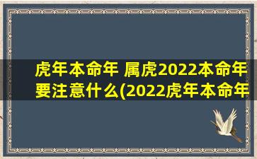 虎年本命年 属虎2022本命年要注意什么(2022虎年本命年注意事项：健康、财运、感情须应对，招惹是非须谨言慎行)